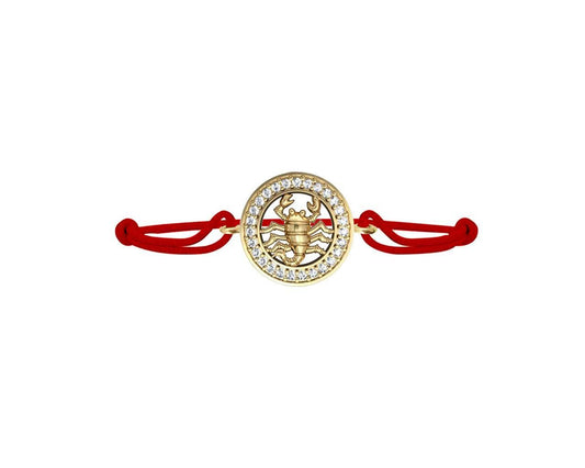Scorpio Charm Bracelet Studded with diamonds in 14Kt Hallmarked Gold - Jewelslane