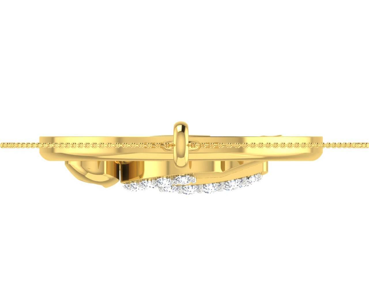 Auspicious Ik Onkaar Gold Pendant with Diamonds - Jewelslane