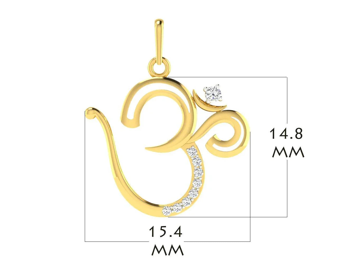 Om Pendant in Gold with diamonds - Jewelslane