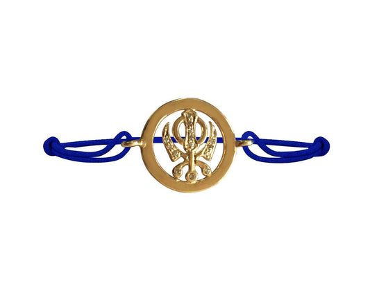 Khanda Inside Diamond Gold Bracelet - Jewelslane