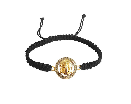 Buddha Charm Bracelet with Diamonds in gold - Jewelslane