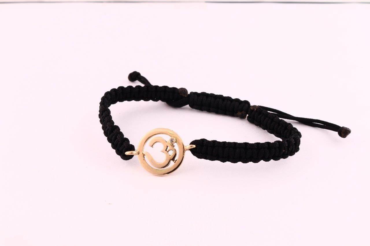 Om Single Diamond Bracelet in Gold - Jewelslane