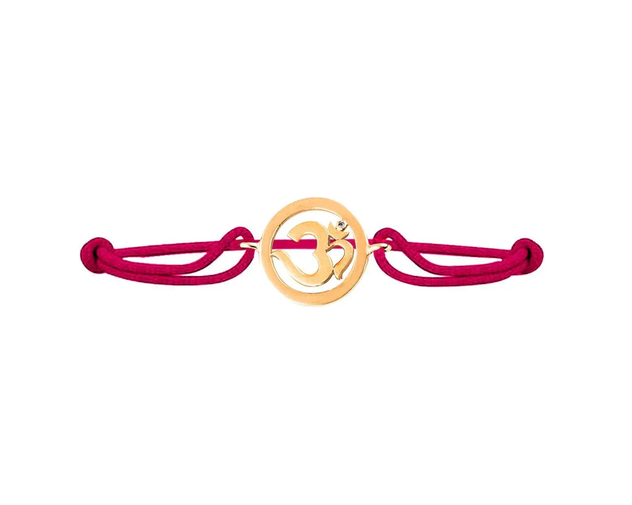 Om Single Diamond Bracelet in Gold - Jewelslane