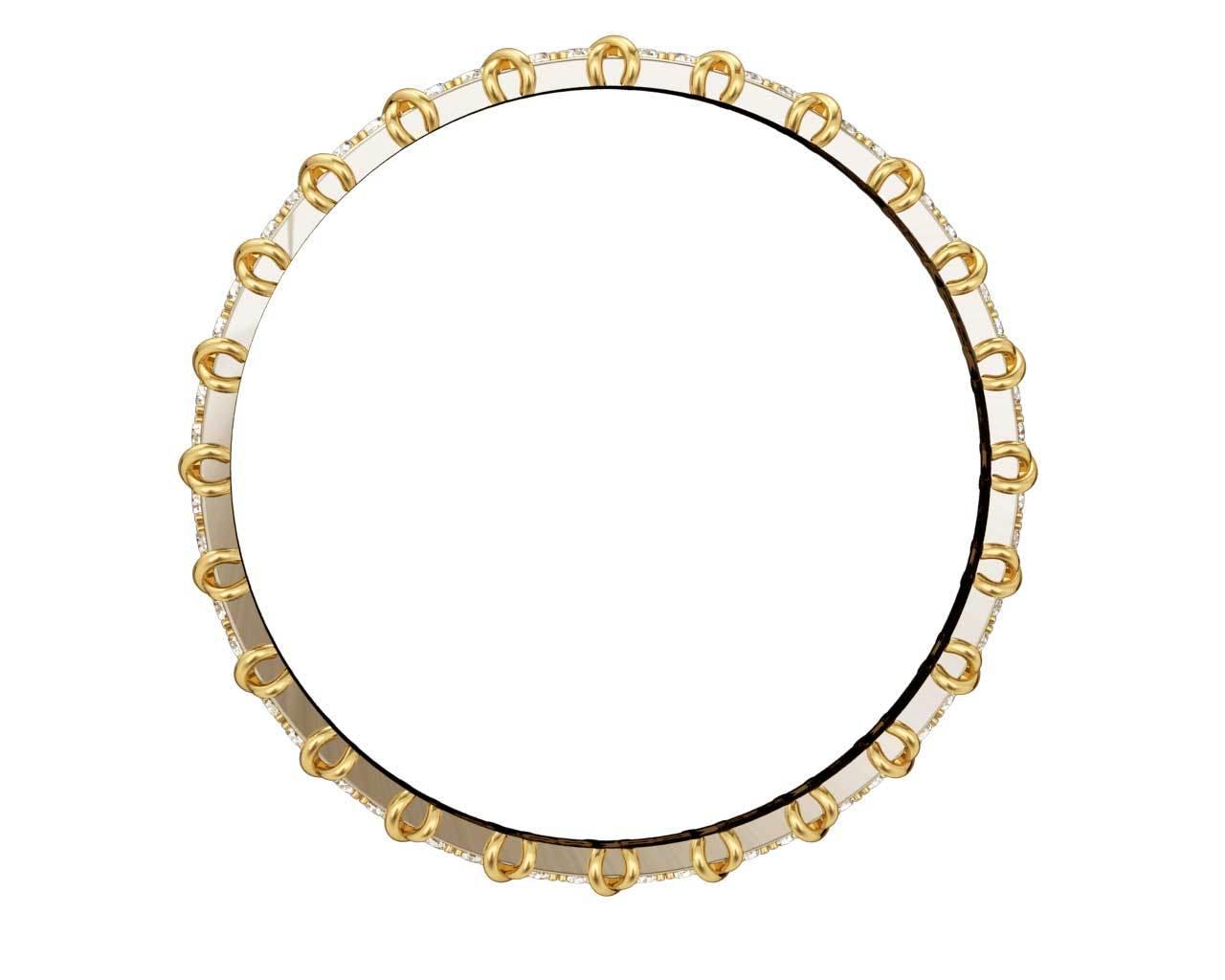 Two tone diamond bangle - Jewelslane