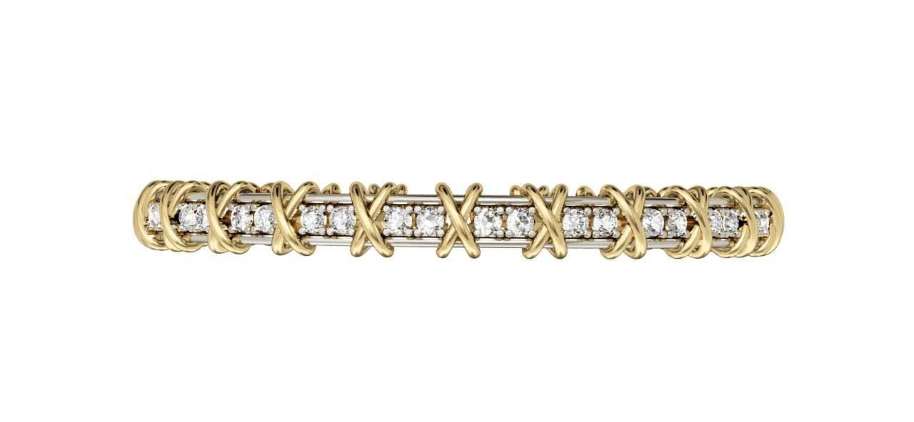 Two tone diamond bangle - Jewelslane