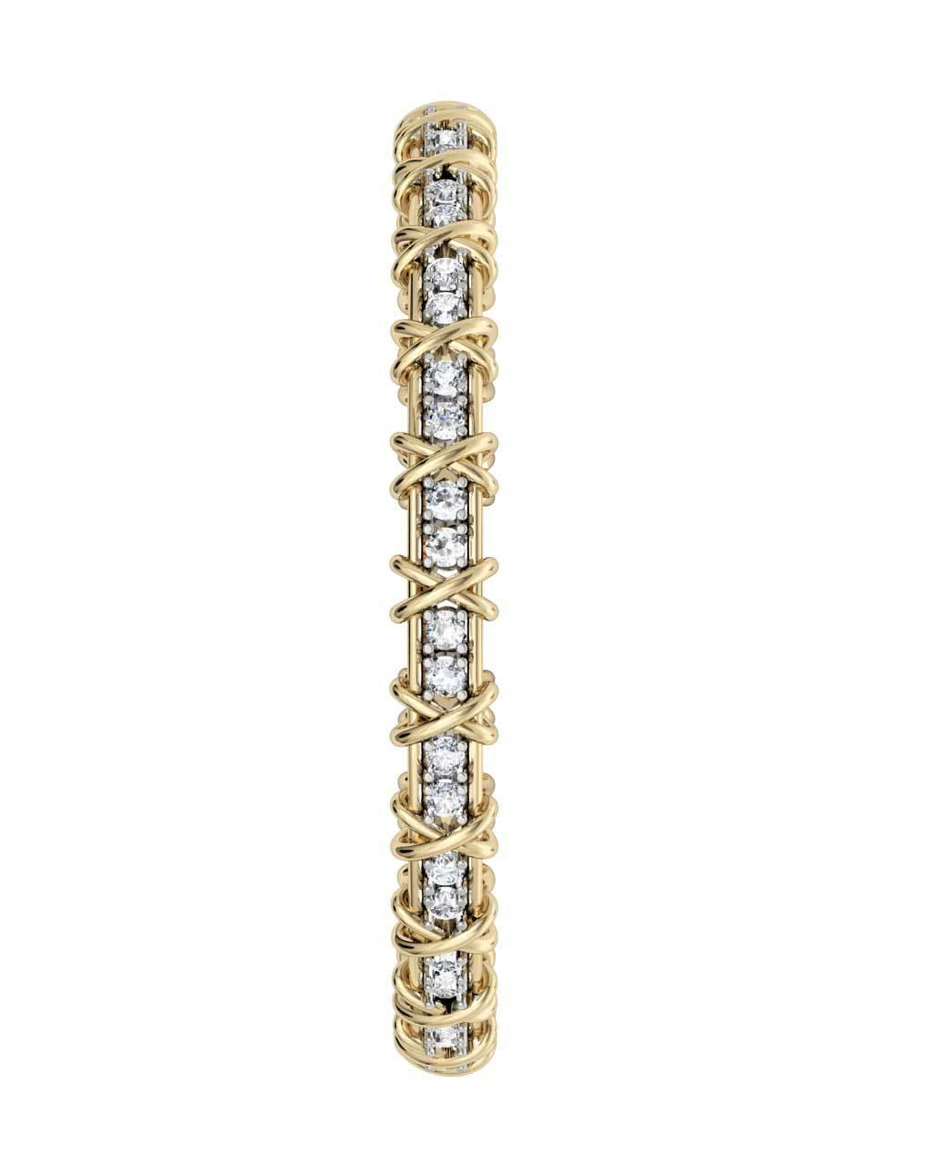 Two tone diamond bangle - Jewelslane
