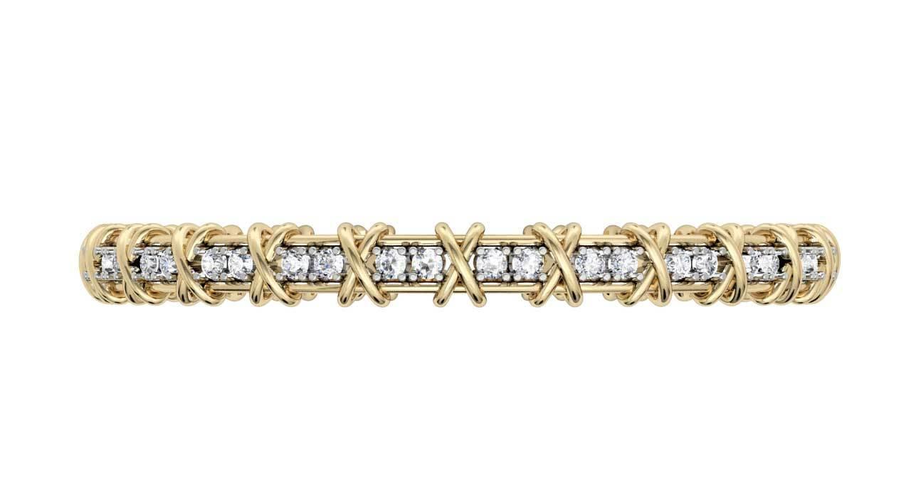 Two tone diamond bangle - Jewelslane
