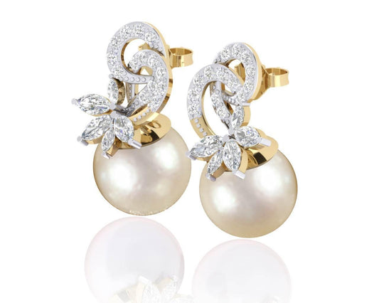 Aakansha Pearl Diamond Earring - Jewelslane