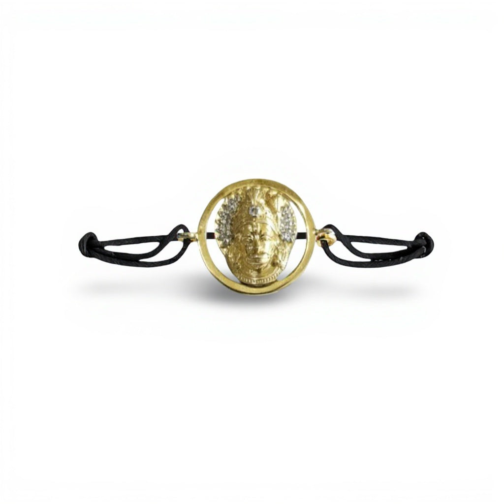 Beautiful Bajrang Bali Hanuman Bracelet in Gold with Diamonds