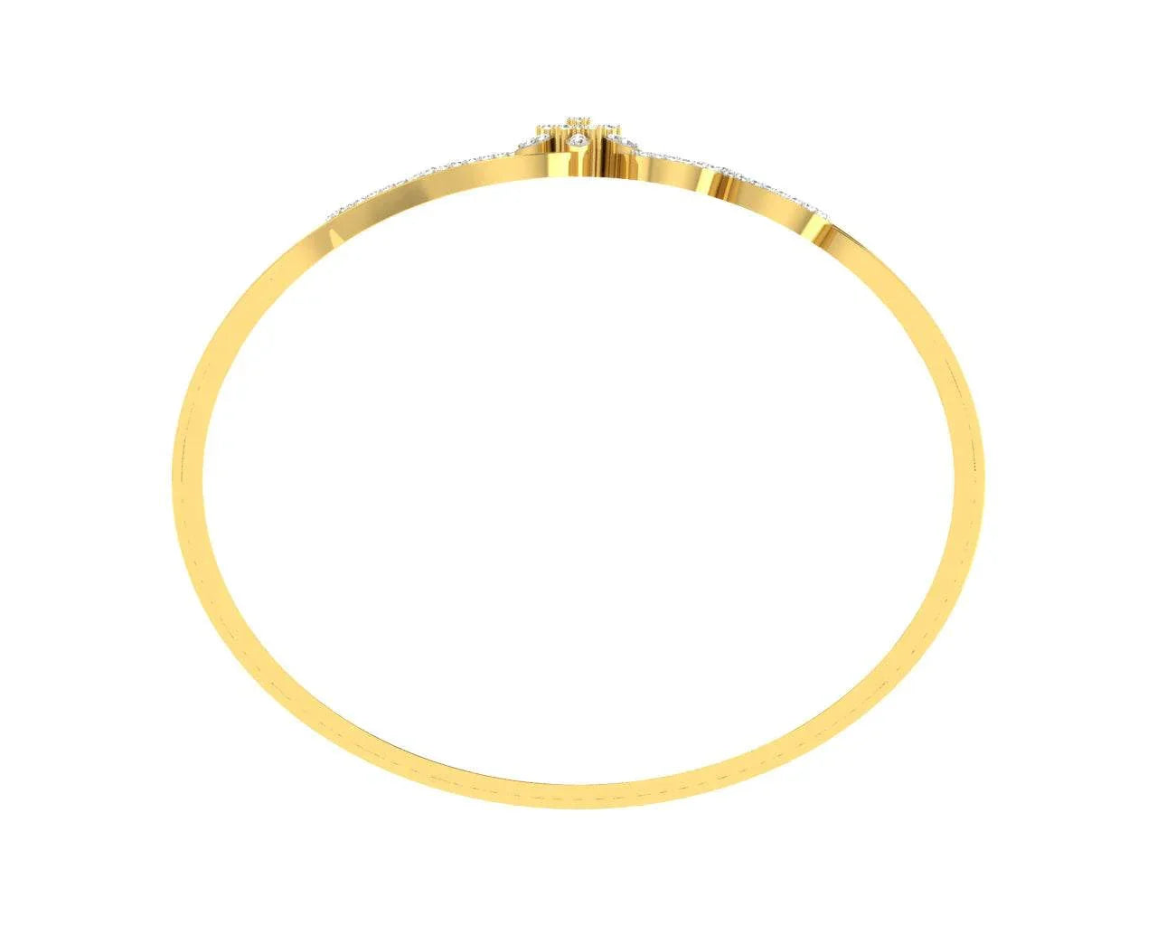 Danya Round Brilliant Diamond Half Bangle - Jewelslane