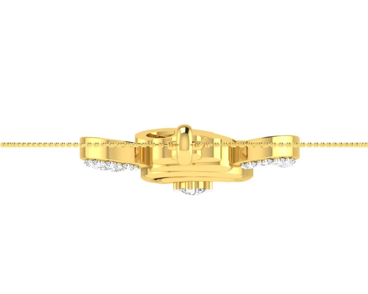 Delicate Ganesh Pendant in gold with diamonds - Jewelslane