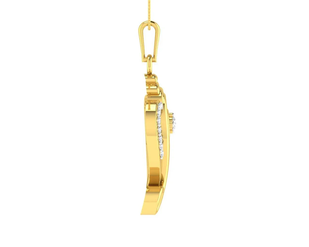 Delicate Ganesh Pendant in gold with diamonds - Jewelslane