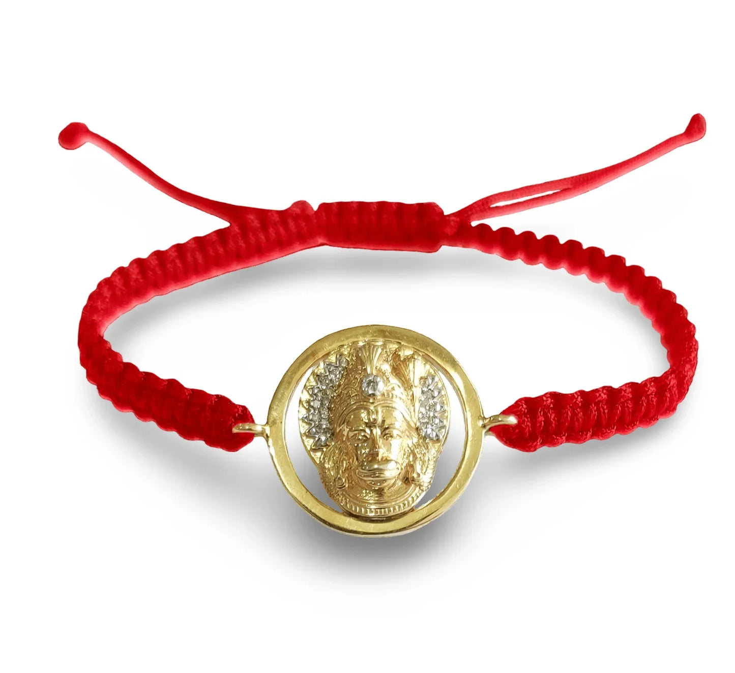 Beautiful Bajrang Bali Hanuman Bracelet in Gold with Diamonds - Jewelslane