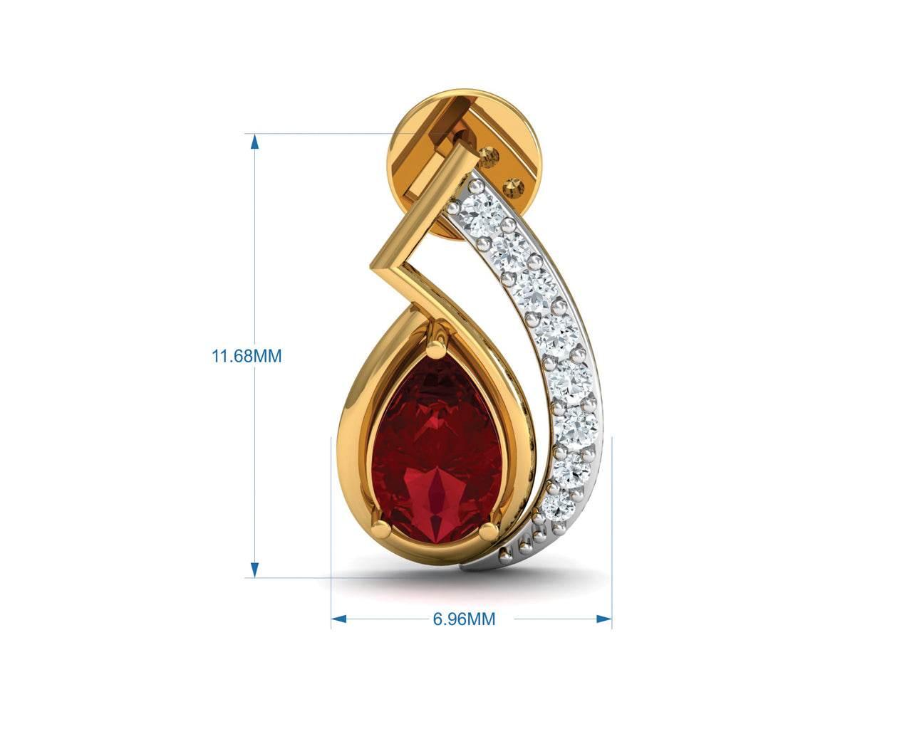 Wila Ruby & diamond earrings in 14k gold - Jewelslane