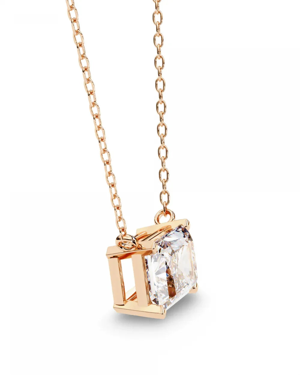 Ziva Radiant Cut Lab Grown Diamond Solitaire Pendant - Jewelslane
