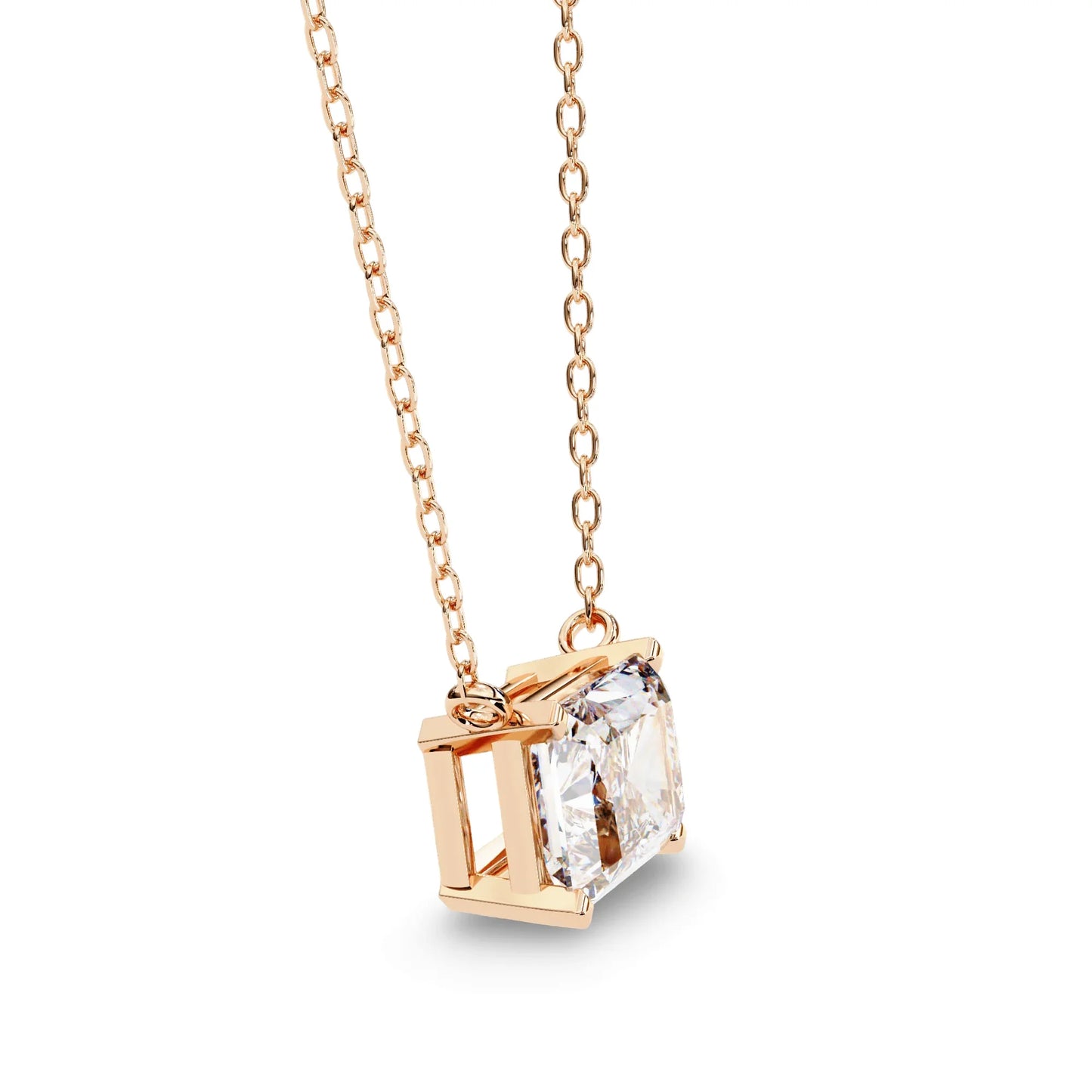 Ziva Radiant Cut Lab Grown Diamond Solitaire Pendant - Jewelslane