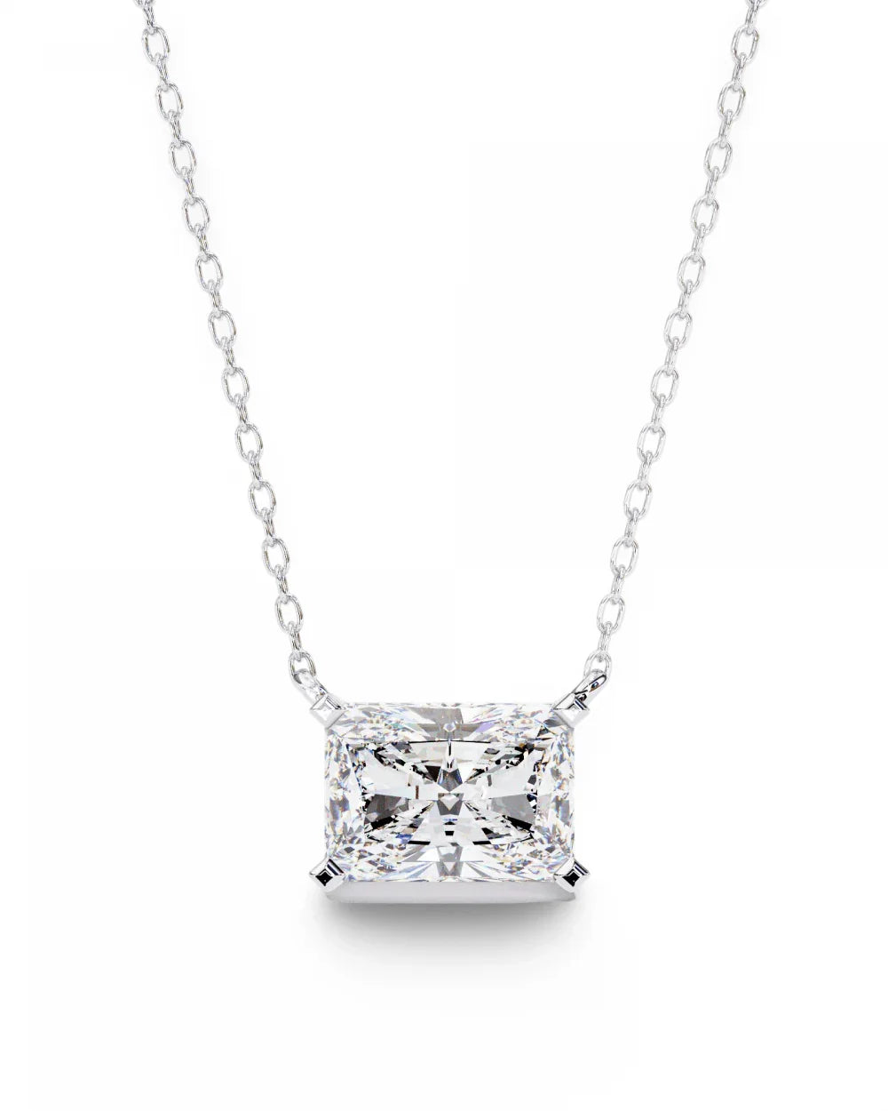 Ziva Radiant Cut Lab Grown Diamond Solitaire Pendant - Jewelslane
