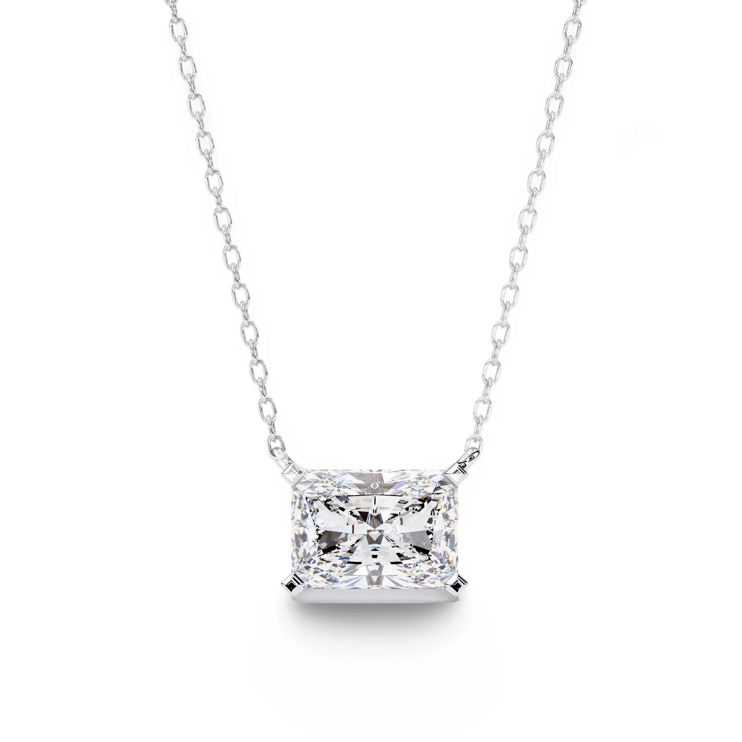 Ziva Radiant Cut Lab Grown Diamond Solitaire Pendant - Jewelslane
