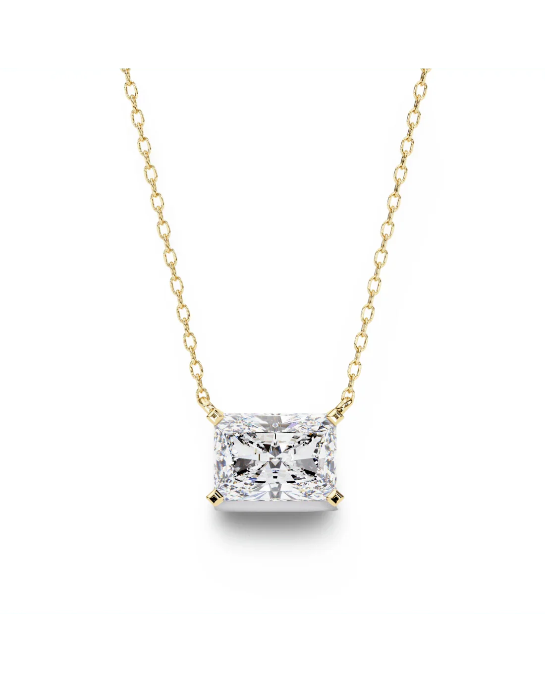 Ziva Radiant Cut Lab Grown Diamond Solitaire Pendant - Jewelslane