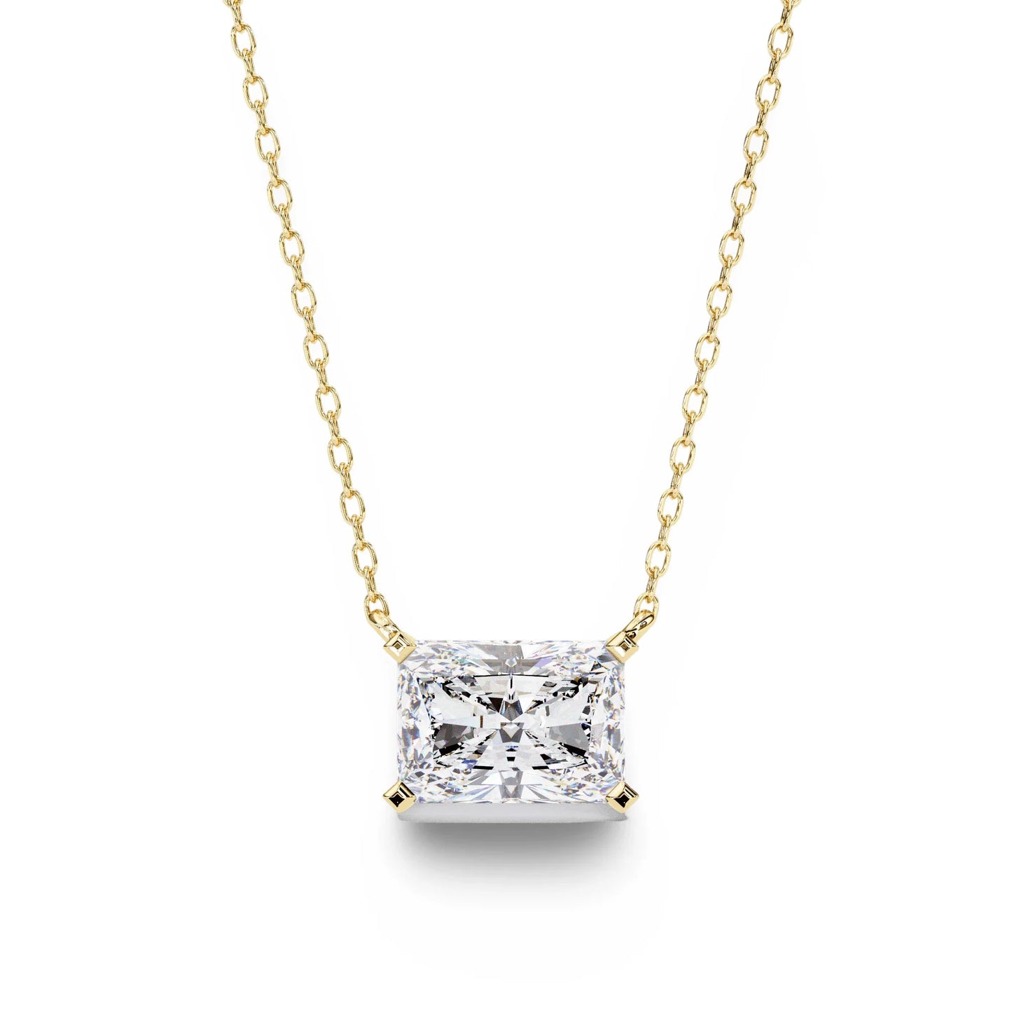 Ziva Radiant Cut Lab Grown Diamond Solitaire Pendant - Jewelslane