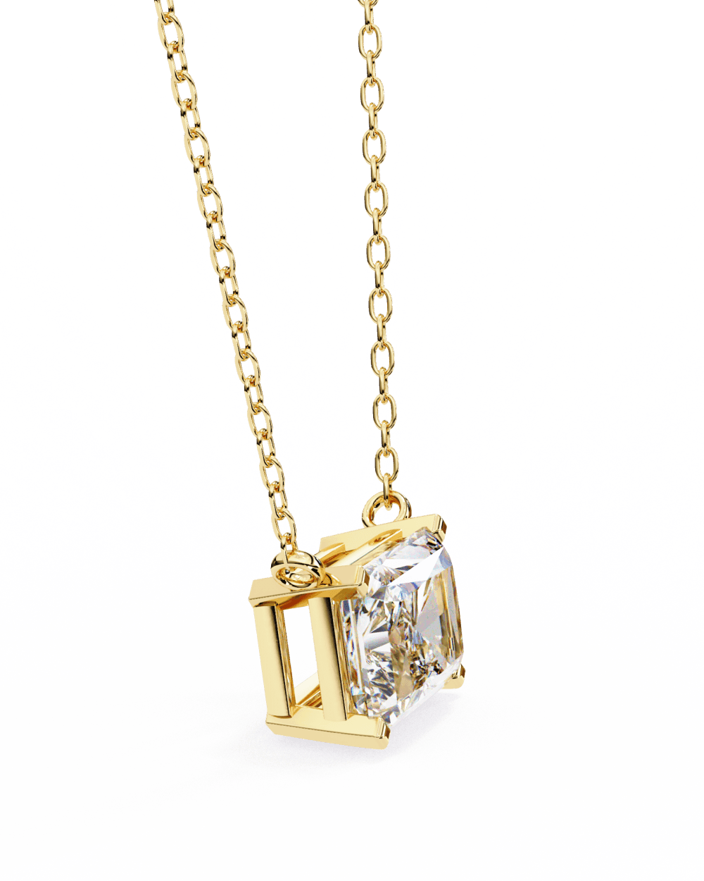 Ziva Radiant Cut Lab Grown Diamond Solitaire Pendant - Jewelslane