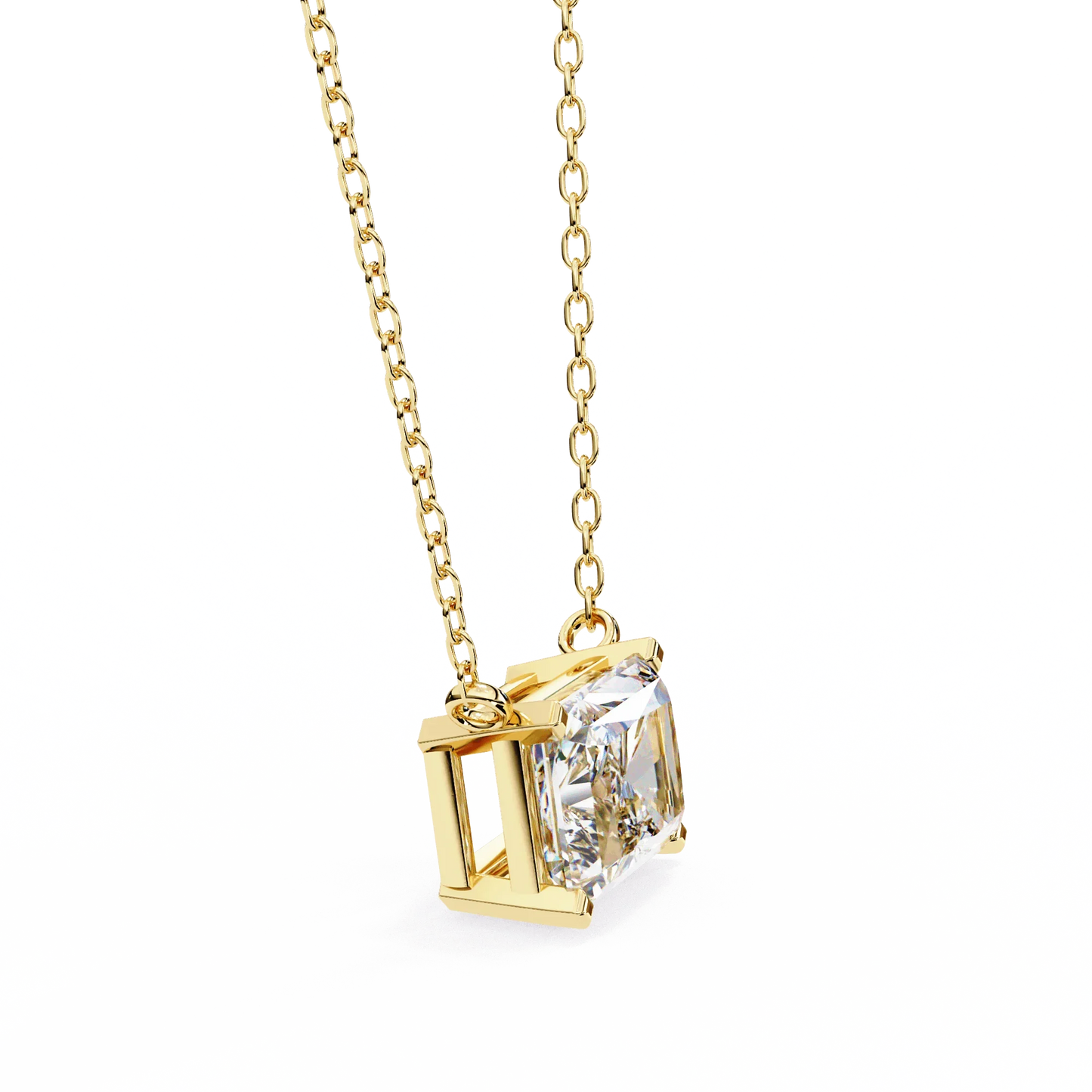Ziva Radiant Cut Lab Grown Diamond Solitaire Pendant - Jewelslane