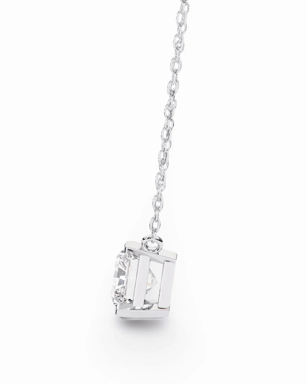 Ziva Radiant Cut Lab Grown Diamond Solitaire Pendant - Jewelslane