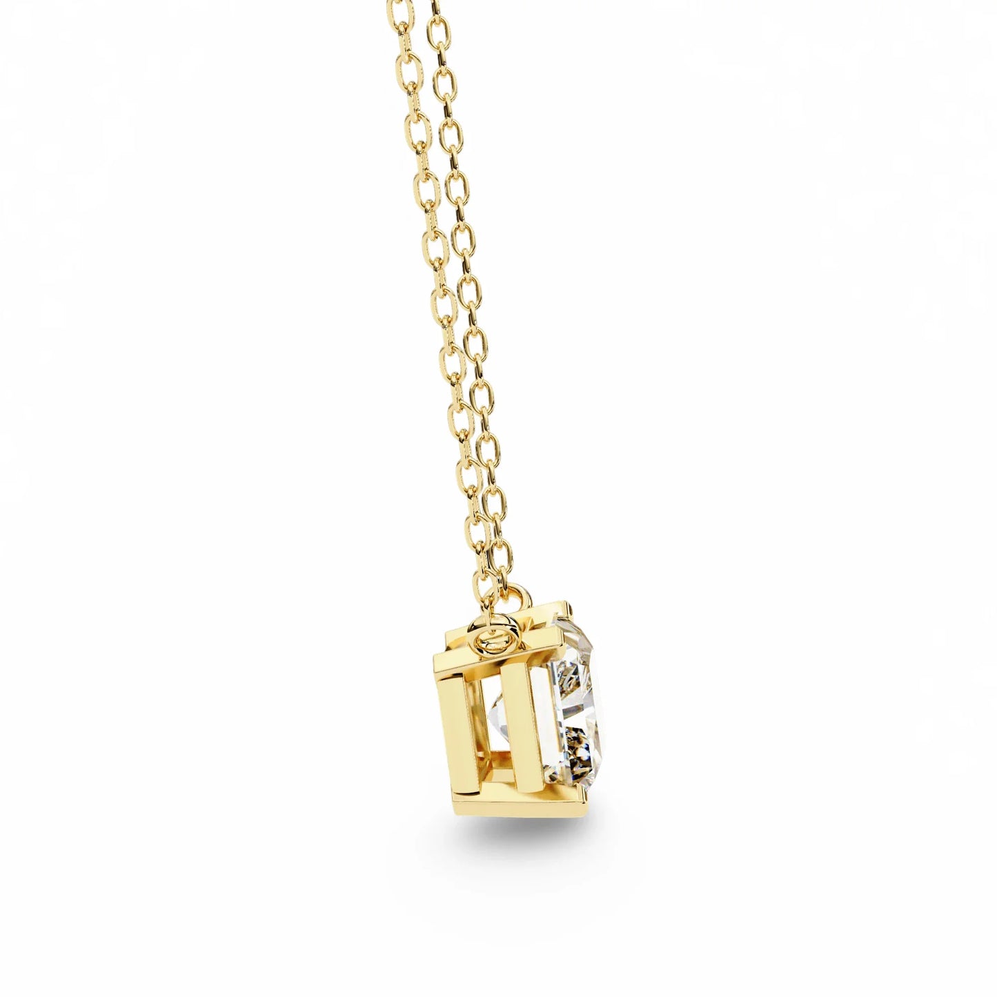 Ziva Radiant Cut Lab Grown Diamond Solitaire Pendant - Jewelslane