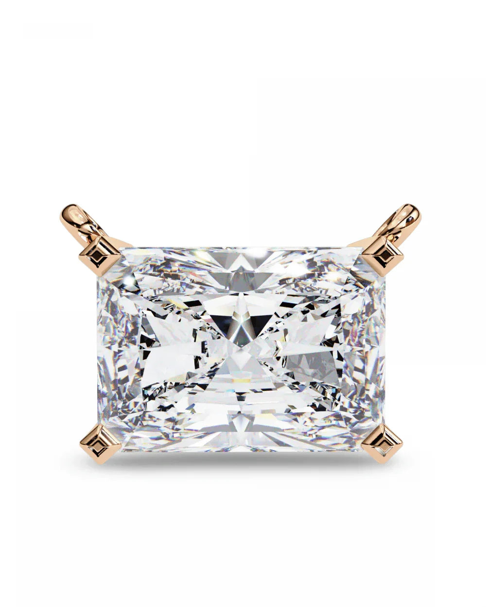 Ziva Radiant Cut Lab Grown Diamond Solitaire Pendant - Jewelslane