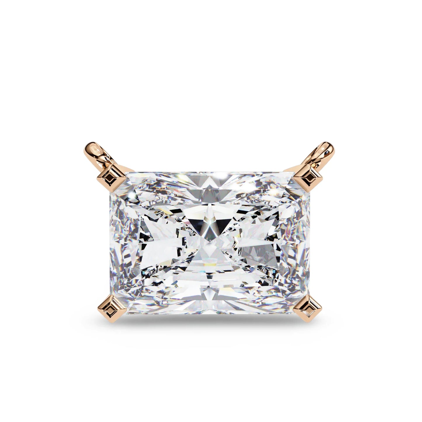 Ziva Radiant Cut Lab Grown Diamond Solitaire Pendant - Jewelslane