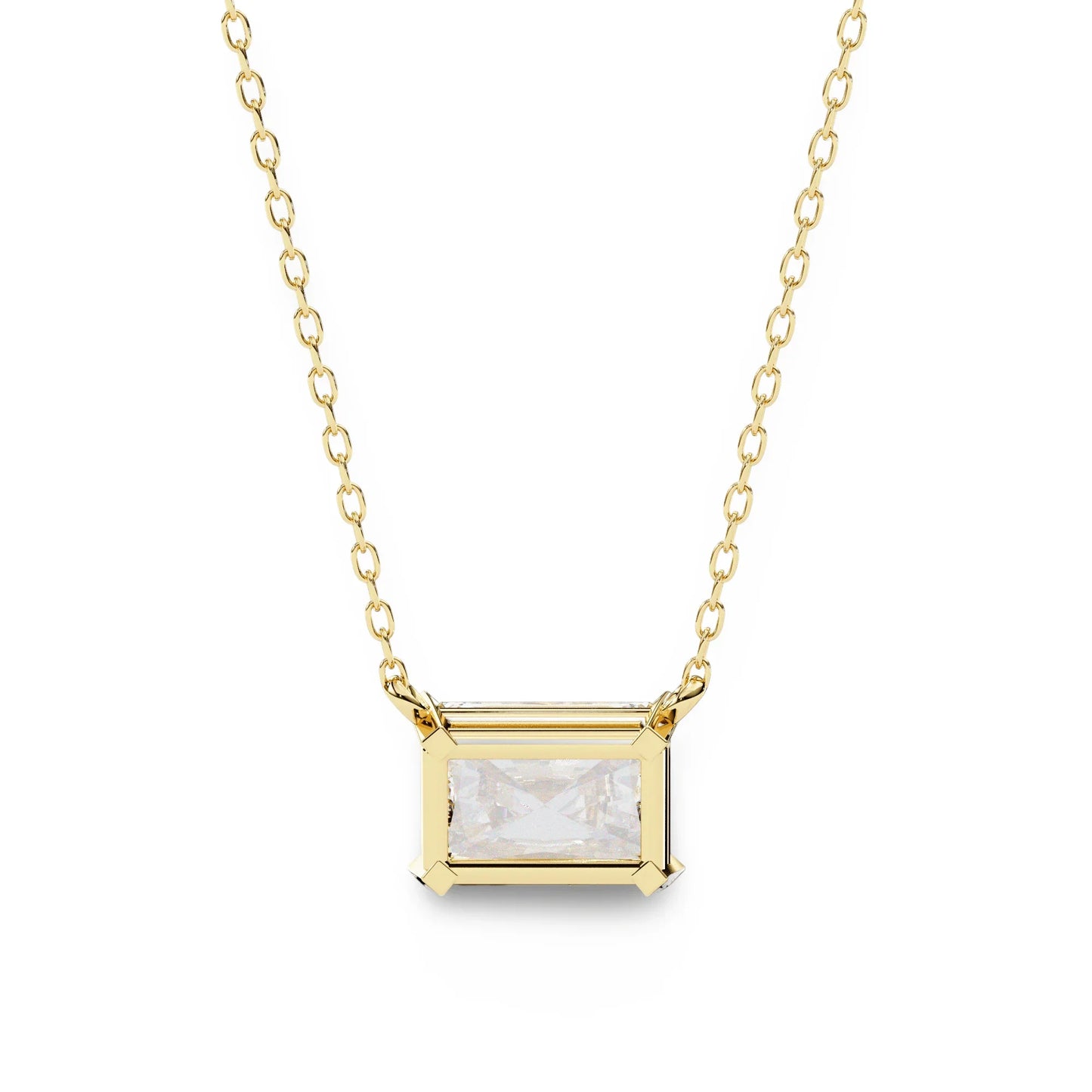 Ziva Radiant Cut Lab Grown Diamond Solitaire Pendant - Jewelslane