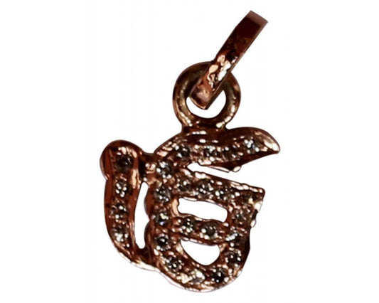 Ik onkar diamond pendant in gold - Jewelslane