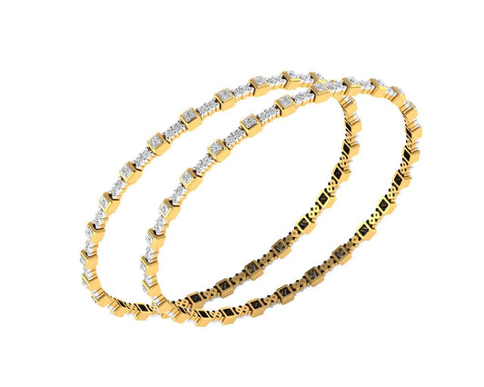 Riya Diamond bangles in Gold - Jewelslane