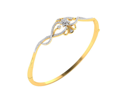 Fain Ladies Diamond Bangle in Gold - Jewelslane
