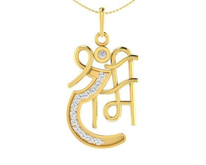 Propitious Shri Ram pendant in gold with diamonds - Jewelslane