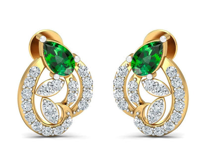 Vahi Emerald & Diamond Earrings - Jewelslane