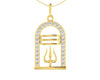 Auspicious Shiv ling and Shiv trishul pendant in gold with diamonds - Jewelslane