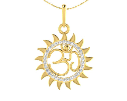 Om diamond pendant in Gold - Jewelslane