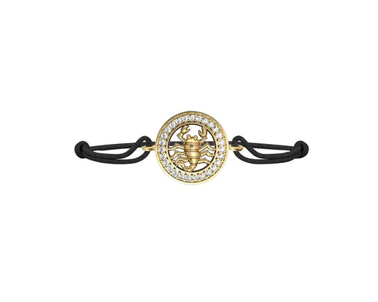 Scorpio Charm Bracelet Studded with diamonds in 14Kt Hallmarked Gold - Jewelslane