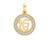Ik onkar 12mm charm in hallmarked Gold with round brilliant diamonds - Jewelslane