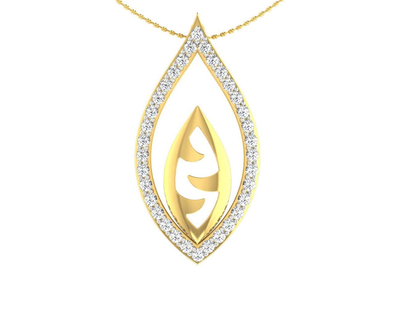 Shiva’s Third Eye pendant in Gold with diamonds - Jewelslane