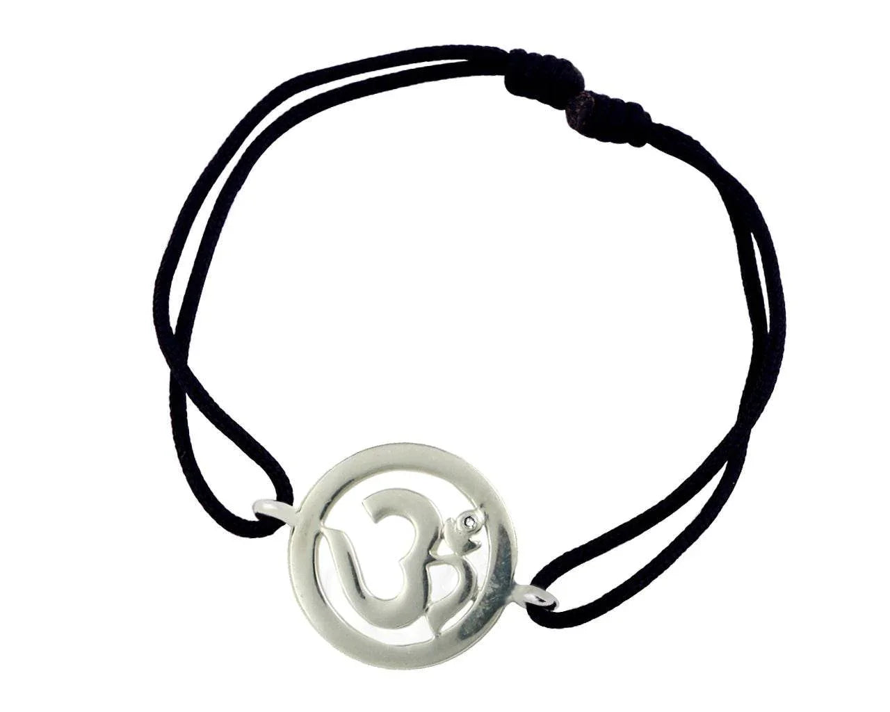 Om Single Diamond Bracelet Silver - Jewelslane
