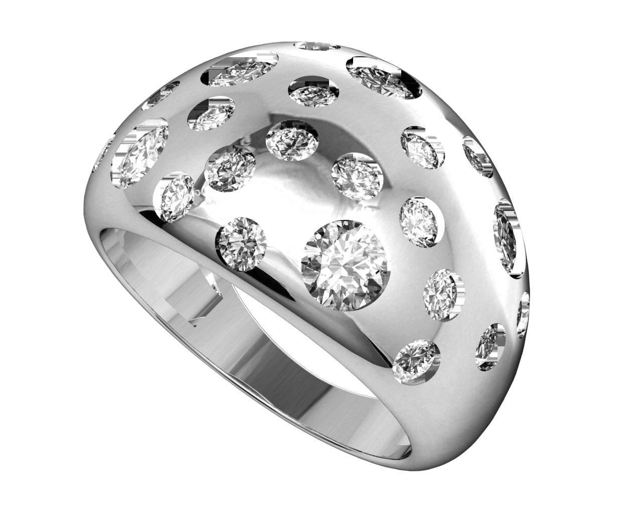 Verona Wide Dome Diamond Band - Jewelslane