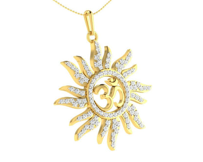 Diamond Aum Pendant in Gold - Jewelslane