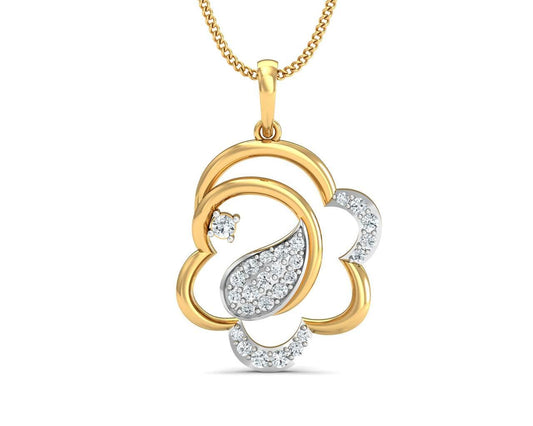 Reya Diamond Pendant, earring ring set In gold - Jewelslane