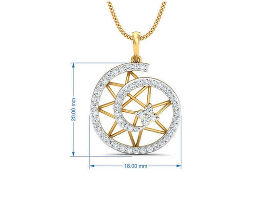 Astra Diamond pendant set in 14k hallmarked Gold - Jewelslane