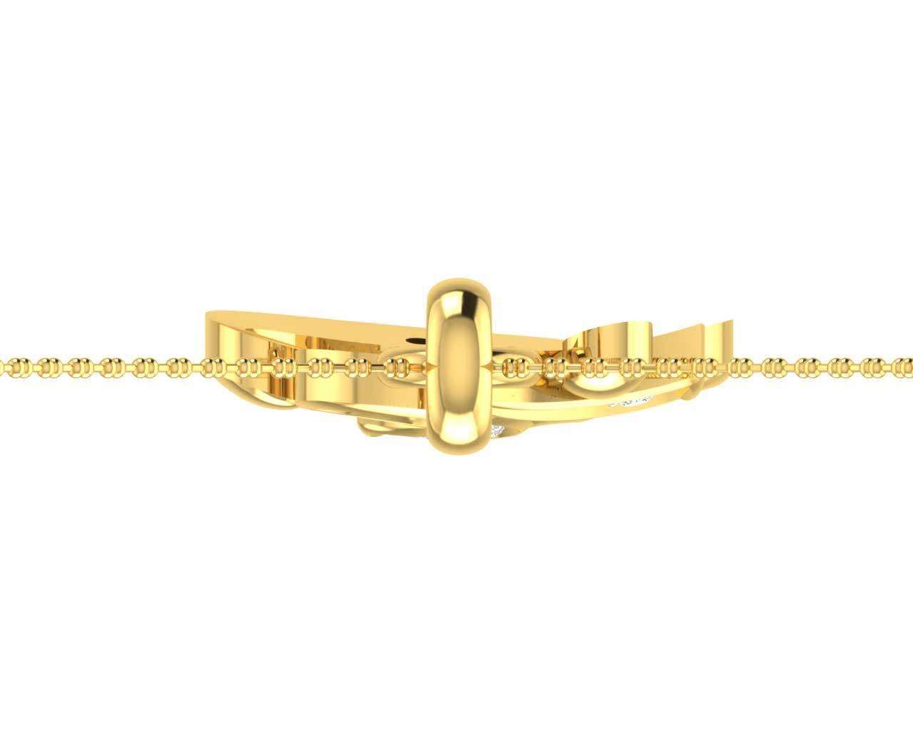 Ornate Aum Pendant in Gold with diamonds - Jewelslane