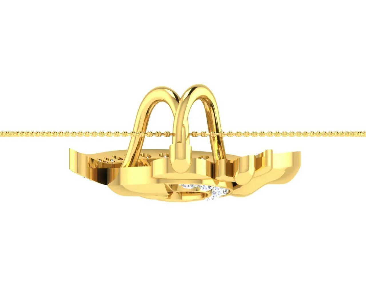 Propitious Om Ganpati Pendant in gold with diamonds - Jewelslane