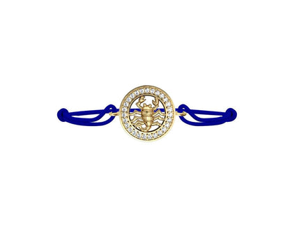 Scorpio Charm Bracelet Studded with diamonds in 14Kt Hallmarked Gold - Jewelslane
