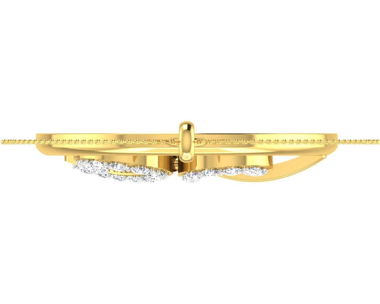 Auspicious Shri Pendant in Gold with diamonds - Jewelslane